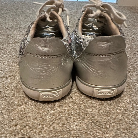 Vintage Coach Silver Sequin Sneakers Womens size 8 Adorable! - Picture 4 of 4
